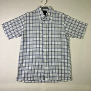 Vintage Born Mens M Plaid Short Sleeve Button Down
